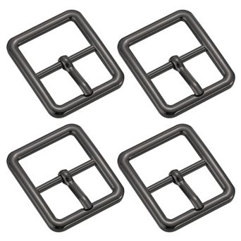 4 pc 1" Metal Roller Buckle, Single Prong Belt Buckle Square Center Bar Buckles for Craft Belt