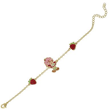 Strawberry Shortcake 18k Gold Flash Plated Crystal Station Bracelet