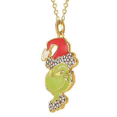 Dr. Seuss The Grinch Christmas Gold Tone Pendant Necklace