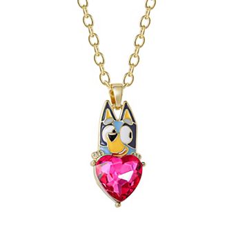 Bluey 18k Gold Plated Crystal Heart Pendant Necklace