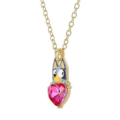Bluey 18k Gold Plated Crystal Heart Pendant Necklace