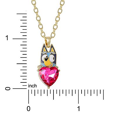 Bluey 18k Gold Plated Crystal Heart Pendant Necklace