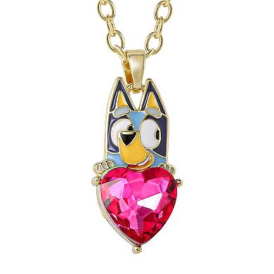 Bluey 18k Gold Plated Crystal Heart Pendant Necklace