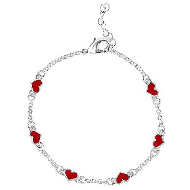 Peanuts Snoopy Silver Tone Heart Charm & Link Bracelet 2-pc. Set