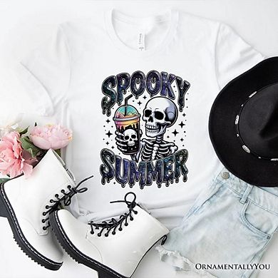 Spooky Summer Skeleton T-Shirt, Snarky Halloween Tee for Coffee and Horror Fanatics