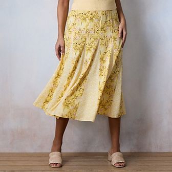 Women's LC Lauren Conrad Floral Crepe Godet Midi Skirt