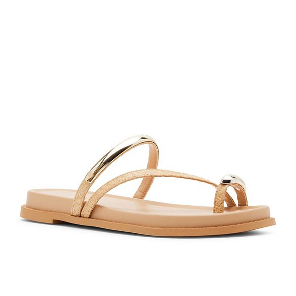 madden girl Caribbean Paris Women's Strappy Sandals - Natural (5.5)