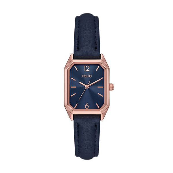 Folio Women's Faux Leather Watch - Blue