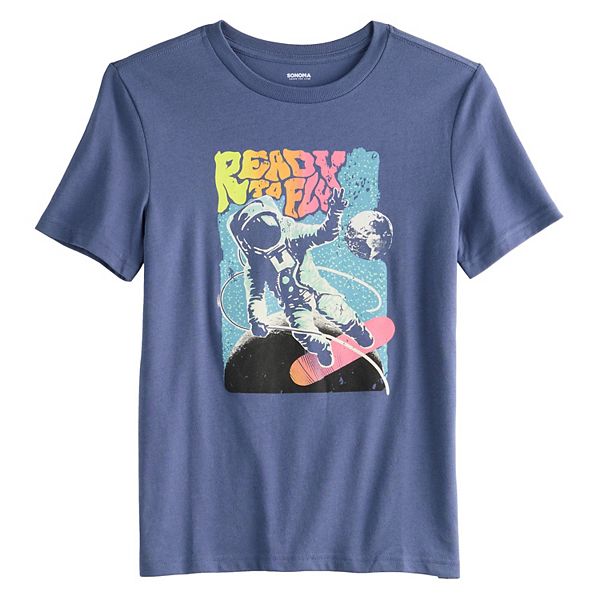 Boys 8-20 Sonoma Goods For Life® Everyday Short Sleeve Graphic Tee - Navy Astronaut (LARGE)