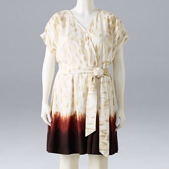 Plus Size Simply Vera Vera Wang Wrap Tie-Front Dress