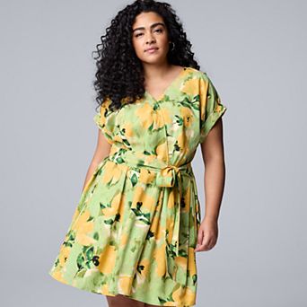 Plus Size Simply Vera Vera Wang Wrap Tie-Front Dress