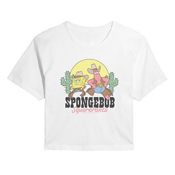 Juniors' SpongeBob SquarePants & Patrick Cropped Tee
