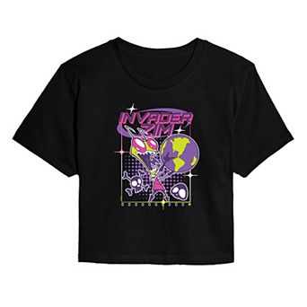 Juniors' Invader Zim Y2K Cropped Cropped Tee