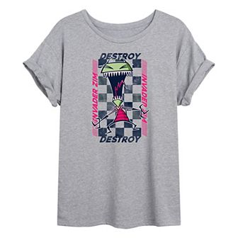 Juniors' Invader Zim Destroy Oversized Tee