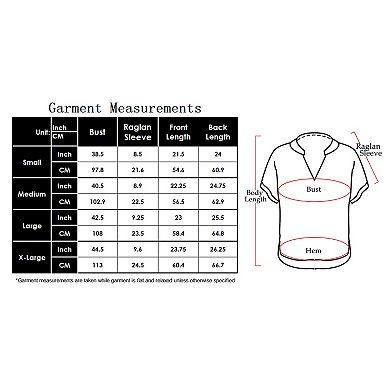 Women's V-Neck Short Sleeve Blouse with Rolled Cuffs and Soft Pleated Collar Detail