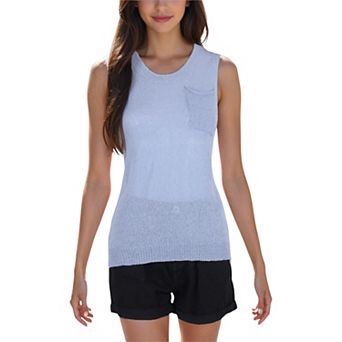Women's Sleeveless Knit Top with Front Pocket Detail