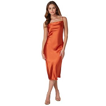Women's bebe Satin Midi Slip Dress