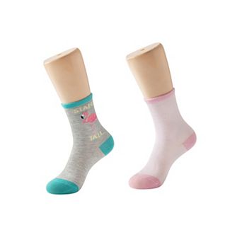 Girls 2-Pack Novelty Crew Socks