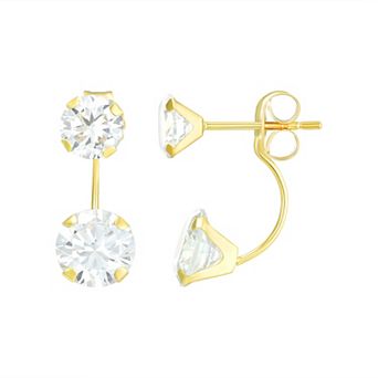 Taylor Grace 10k Gold Cubic Zirconia Jacket Earrings