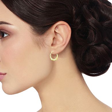 Taylor Grace 10k Gold Textured Hoop Earrings
