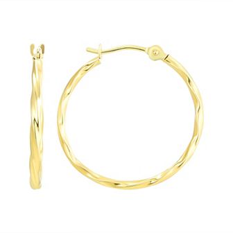 Forever 14K 14k Gold Twist Hoop Earrings