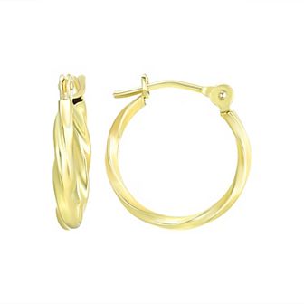 Forever 14K 14k Gold Twist Hoop Earrings