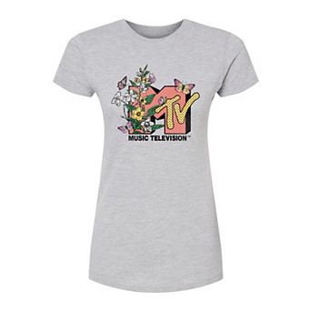 Juniors' MTV Botanical Art Fitted Tee