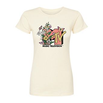 Juniors' MTV Botanical Art Fitted Tee