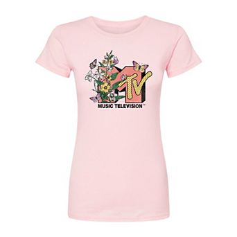 Juniors' MTV Botanical Art Fitted Tee