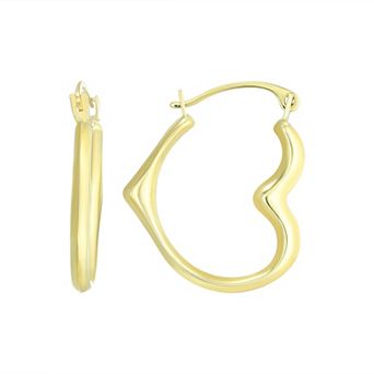 Taylor Grace 10k Gold Open Heart Hoop Earrings