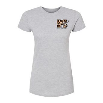 Juniors' MTV Leopard Art Fitted Tee