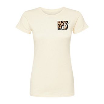 Juniors' MTV Leopard Art Fitted Tee