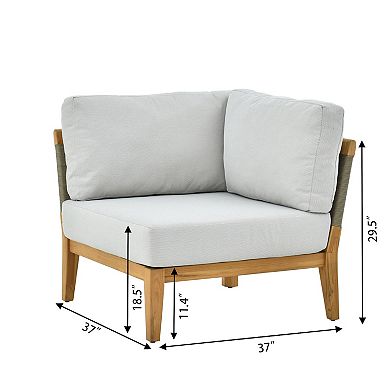 Teak Wood 9 Piece Outdoor Conversation Set Patio Comfort Elegance