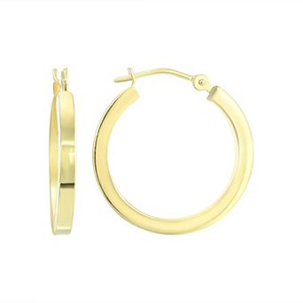 Forever 14K 14k Gold 20mm Square Tube Hoop Earrings