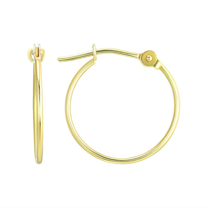 Taylor Grace 10k Gold 15mm Thin Hoop Earrings, Women's