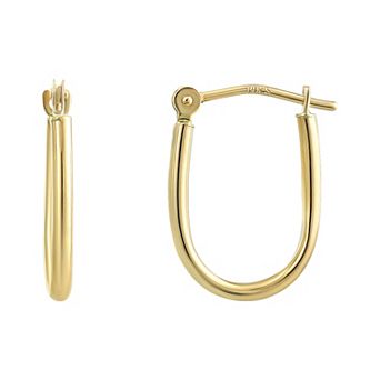 Forever 14K 14k Gold U-Shape Hoop Earrings