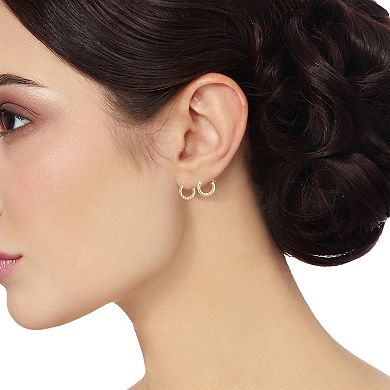 Forever 14K 14k Gold 2-Pair Hoop Earring Set