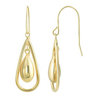 Forever 14K 14k Gold Open Teardrop Dangle Earrings