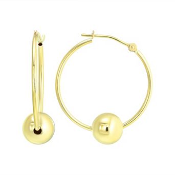 Forever 14K 14k Gold 8mm Ball Hoop Earrings