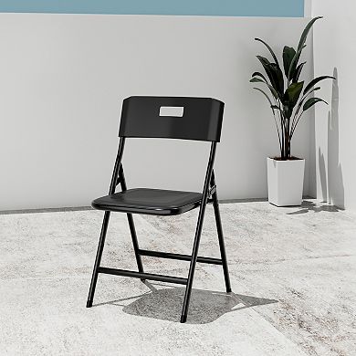 4-Pack Folding Chairs Plastic Stackable Dining Chairs for Indoor Outdoor Use