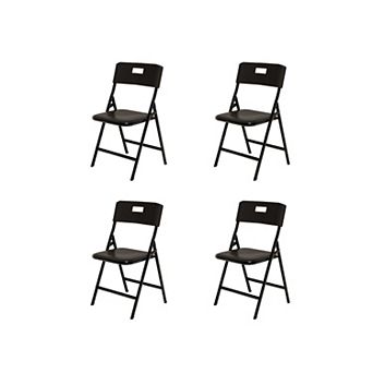 4-Pack Folding Chairs Plastic Stackable Dining Chairs for Indoor Outdoor Use