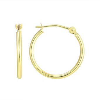 Forever 14K 14k Gold 15mm Polished Hoop Earrings