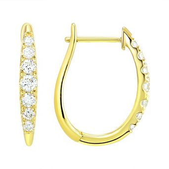 Mindful Brilliance 10k Gold 1/2 Carat T.W. Lab-Created Diamond Hoop Earrings