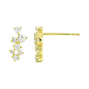 Mindful Brilliance 10k Gold 3/8 Carat T.W. Lab-Created Diamond Cluster Stud Earrings