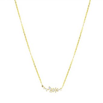 Mindful Brilliance 10k Gold 1/4 Carat T.W. Lab-Created Diamond Cluster Necklace