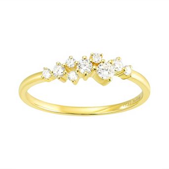 Mindful Brilliance 10k Gold 1/4 Carat T.W. Lab-Created Diamond Cluster Ring