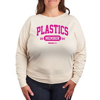 Plus Size Mean Girls Plastics Member Est. 2004 French Terry Long Sleeve Tee