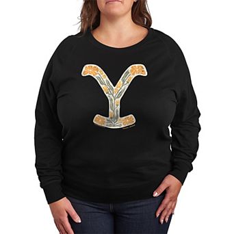 Plus Size Yellowstone Floral Logo French Terry Long Sleeve Tee