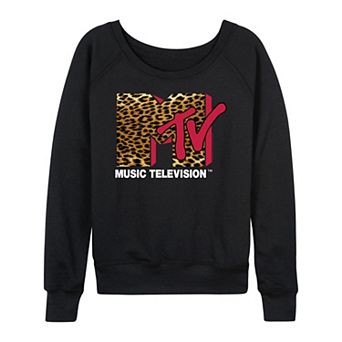 Women's MTV Leopard Art French Terry Long Sleeve Tee