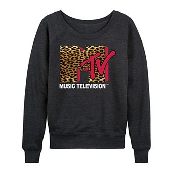 Women's MTV Leopard Art French Terry Long Sleeve Tee